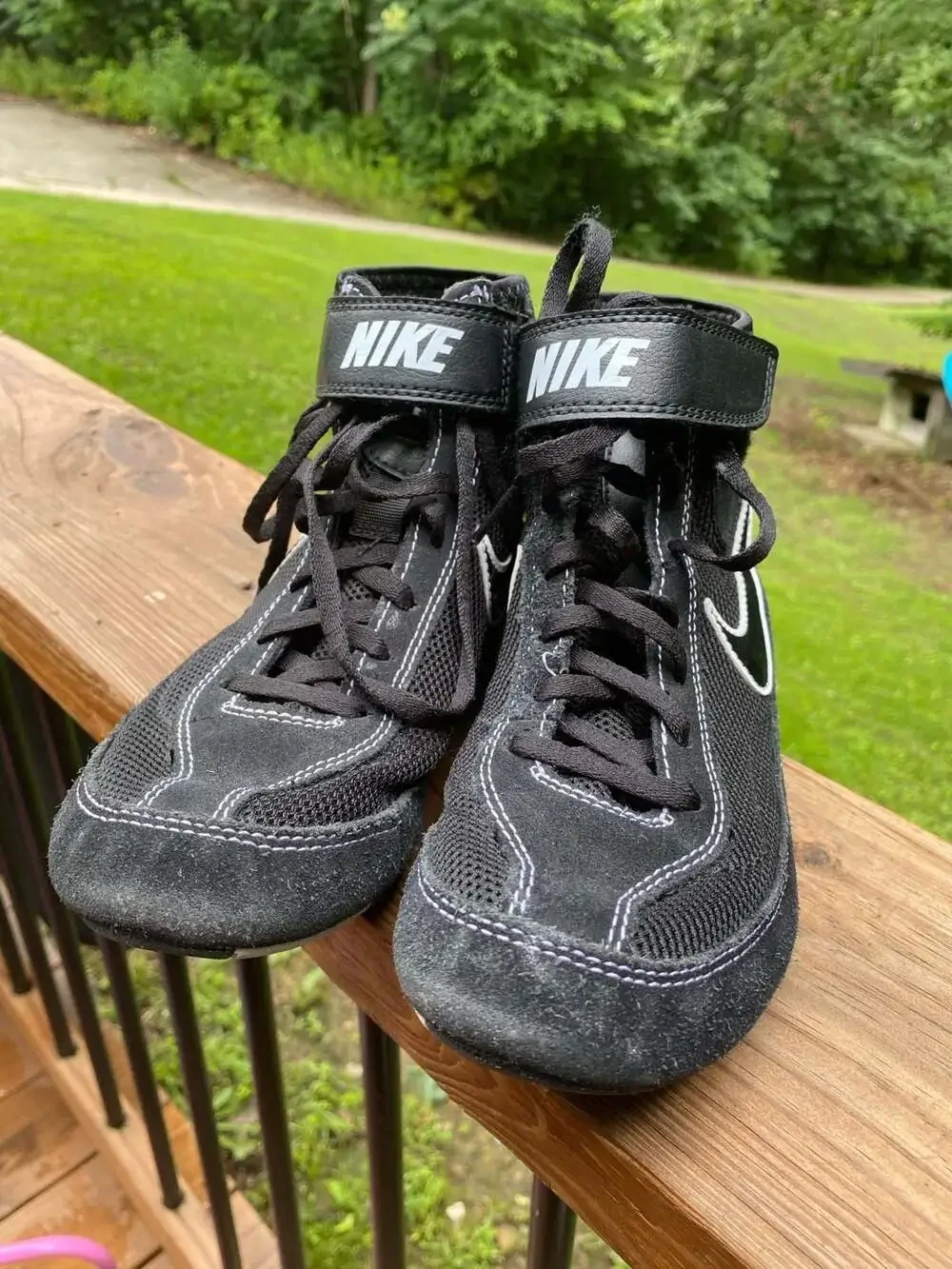 Nike Speed Sweep VII Wrestling Shoes Black/White Youth 5.5